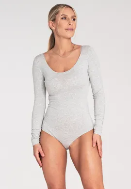 Dopasowane body damskie - body damskie szare   - M1038 rozmiar L