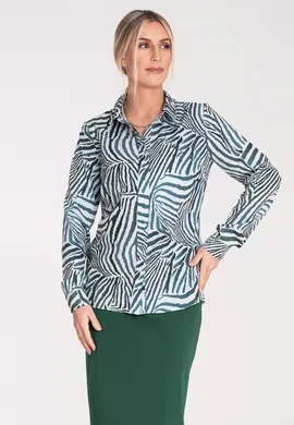 Koszula damska elegancka - koszula damska z kołnierzykiem - M1068 Wzór 105 rozmiar L