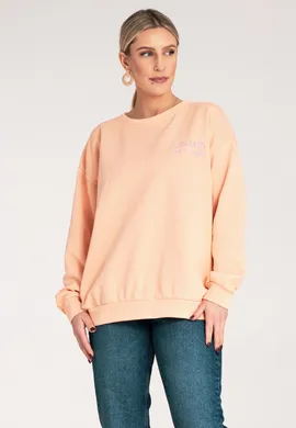 Luźna bluza damska - Bluza damska bez kaptura - Pomarańczowa bluza damska M1151 r. L/XL